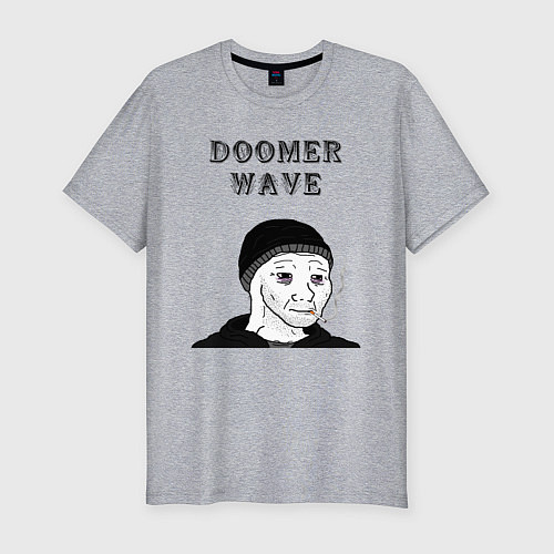 Мужская slim-футболка Doomer Wave / Меланж – фото 1