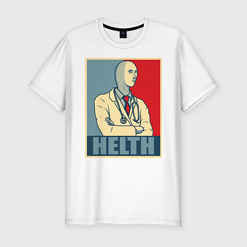 Мужская slim-футболка Helth / Белый – фото 1