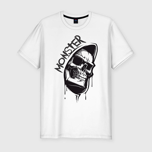 Мужская slim-футболка Monster / Белый – фото 1