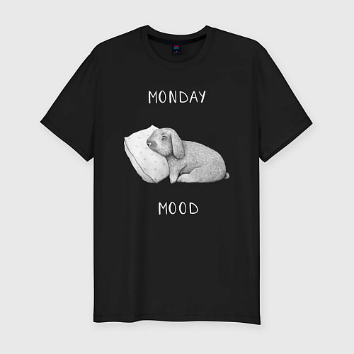 Мужская slim-футболка Monday Mood / Черный – фото 1