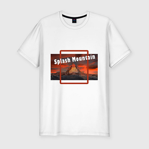 Мужская slim-футболка Splash Mountain / Белый – фото 1