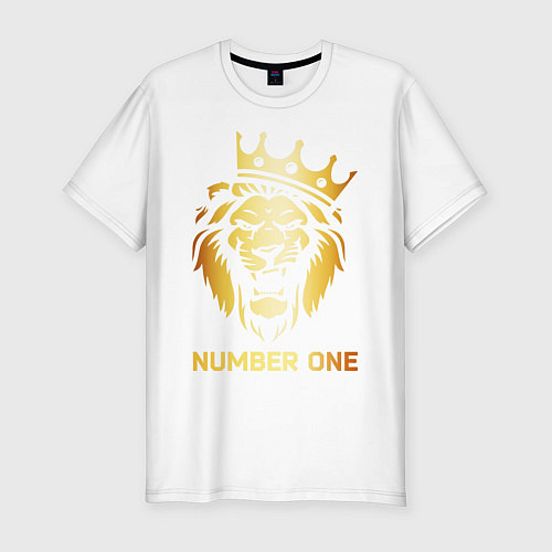 Мужская slim-футболка ЗОЛОТОЙ ЛЕВ / Белый – фото 1