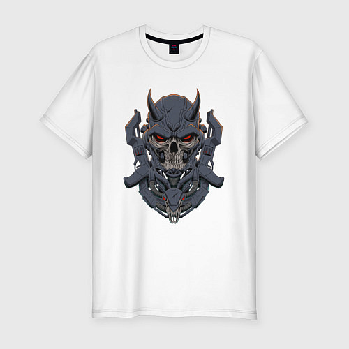 Мужская slim-футболка Cyber Demon / Белый – фото 1
