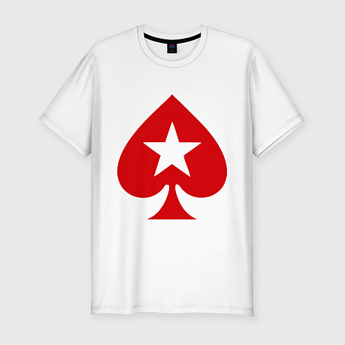 Мужская slim-футболка Покер Пики Poker Stars / Белый – фото 1