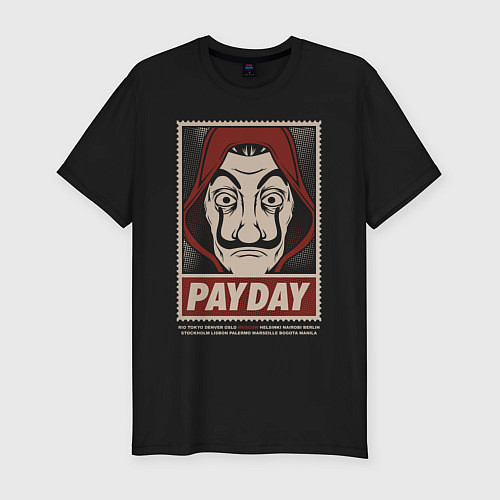 Мужская slim-футболка Payday / Черный – фото 1