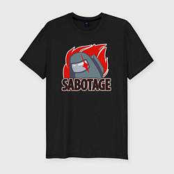 Футболка slim-fit Among Us sabotage амонг ас саботаж, цвет: черный