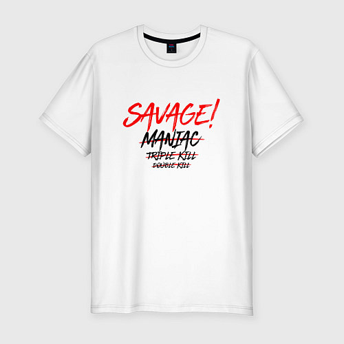 Мужская slim-футболка SAVAGE ! / Белый – фото 1