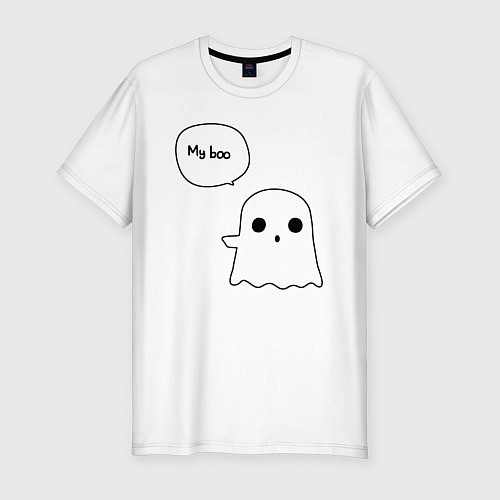 Мужская slim-футболка My boo / Белый – фото 1