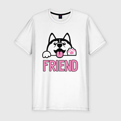 Мужская slim-футболка Лучший друг