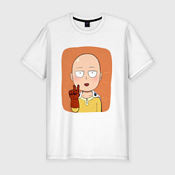 Футболка slim-fit Сайтама One Punch Man, цвет: белый