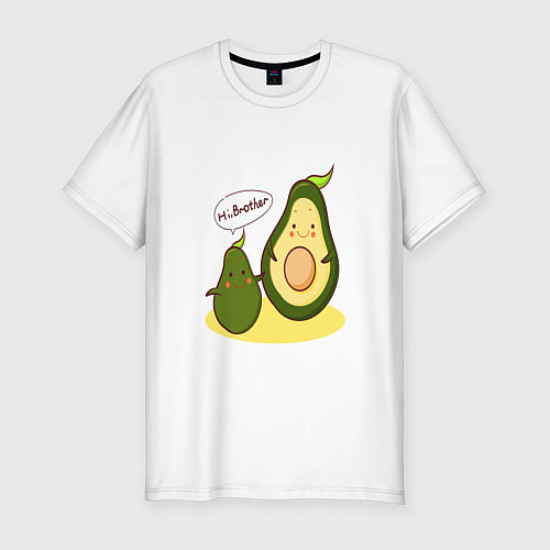 Мужская slim-футболка Авокадо / Белый – фото 1