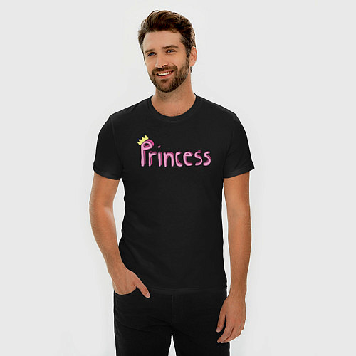 Мужская slim-футболка Princess / Черный – фото 3