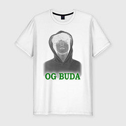 Футболка slim-fit OG Buda реп-исполнитель, цвет: белый