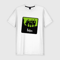 Футболка slim-fit Ливерпульская четверка Beatles, цвет: белый