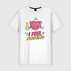 Футболка slim-fit I feel nothing, цвет: белый