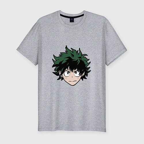 Мужская slim-футболка Izuku Midoriya / Меланж – фото 1