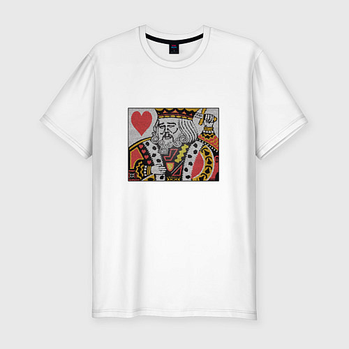 Мужская slim-футболка ДиКаприо мем с картой короля / Белый – фото 1