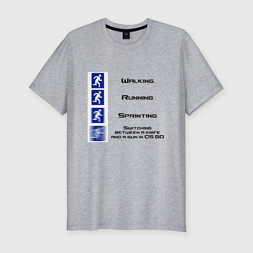 Мужская slim-футболка CS GO Z / Меланж – фото 1