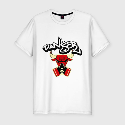 Мужская slim-футболка Danger Chicago Bulls / Белый – фото 1