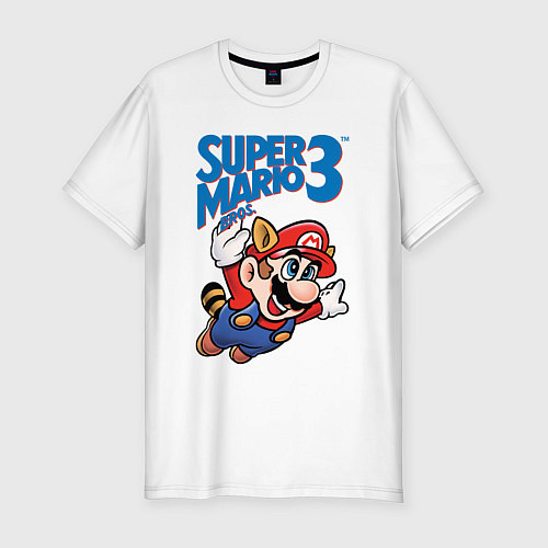 Мужская slim-футболка Mario 3 / Белый – фото 1