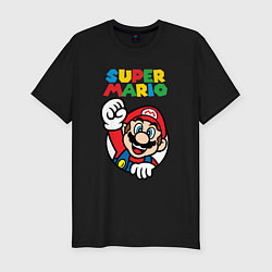 Футболка slim-fit Mario, цвет: черный