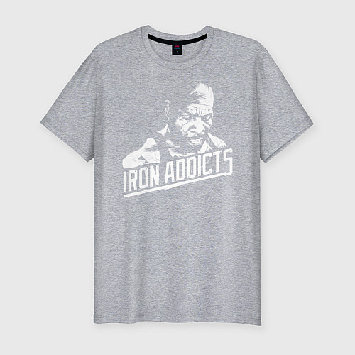 Мужская slim-футболка Сити Флетчер Железозависимые / Меланж – фото 1