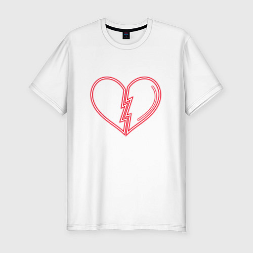 Мужская slim-футболка Пульс любви / Белый – фото 1
