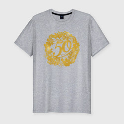 Футболка slim-fit 50 лет, цвет: меланж