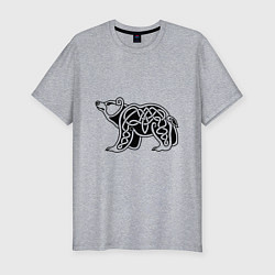 Мужская slim-футболка Скандинавский медведь чёрный