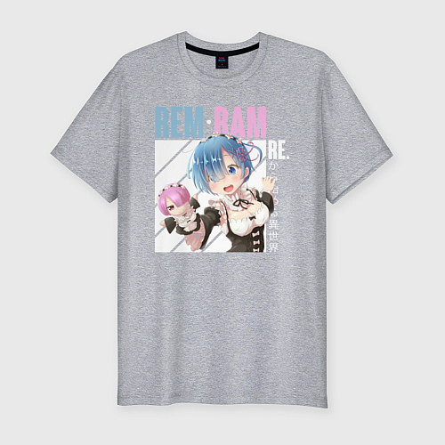 Мужская slim-футболка REM, RAM / Меланж – фото 1