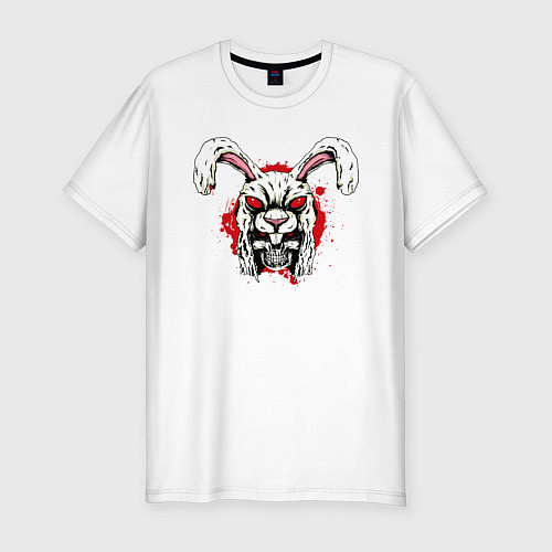 Мужская slim-футболка Skull hare / Белый – фото 1