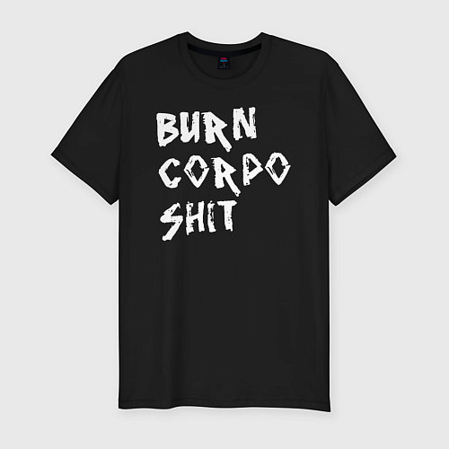 Мужская slim-футболка BURN CORPO SHIT / Черный – фото 1