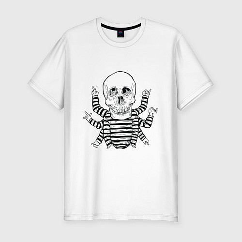Мужская slim-футболка CoolSkull / Белый – фото 1
