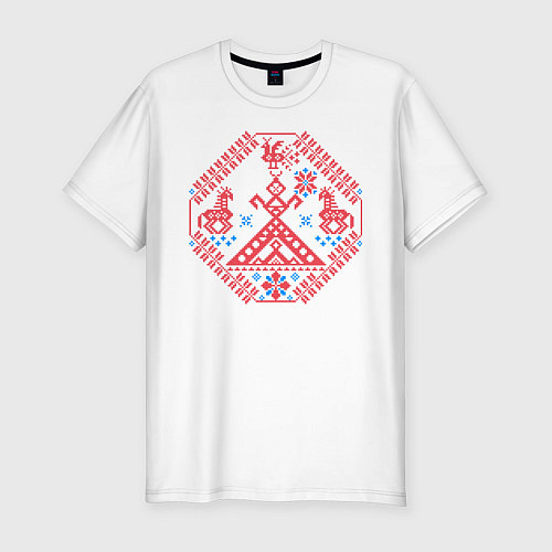 Мужская slim-футболка Берегиня Макошь / Белый – фото 1