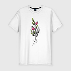 Мужская slim-футболка Graphic flower