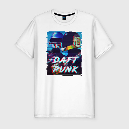 Мужская slim-футболка Daft Punk / Белый – фото 1
