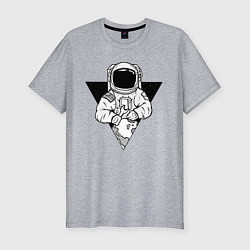 Мужская slim-футболка Космонавт чинит землю