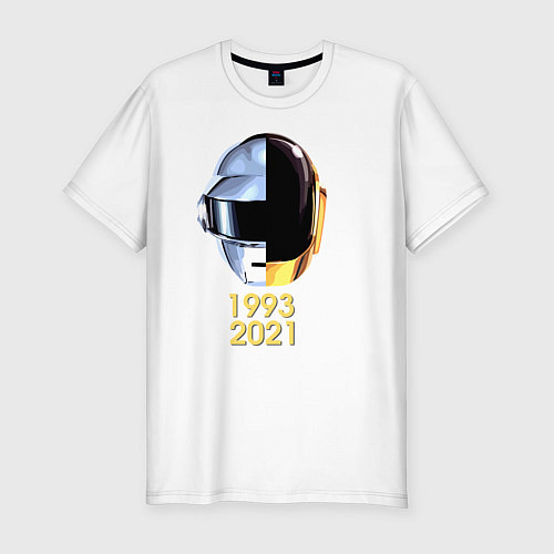 Мужская slim-футболка Daft Punk / Белый – фото 1