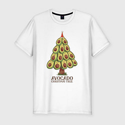 Мужская slim-футболка Avocado Christmas Tree