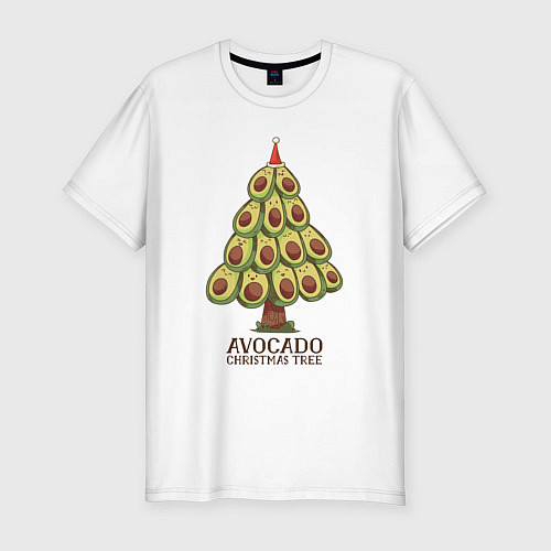 Мужская slim-футболка Avocado Christmas Tree / Белый – фото 1