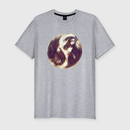 Мужская slim-футболка Daft Punk / Меланж – фото 1