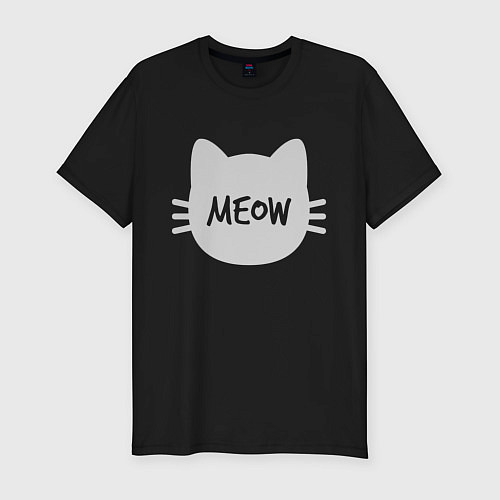 Мужская slim-футболка Meow / Черный – фото 1