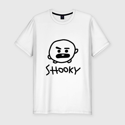 Мужская slim-футболка SHOOKY BTS / Белый – фото 1