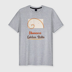 Мужская slim-футболка Fibonacci Золотое сечение