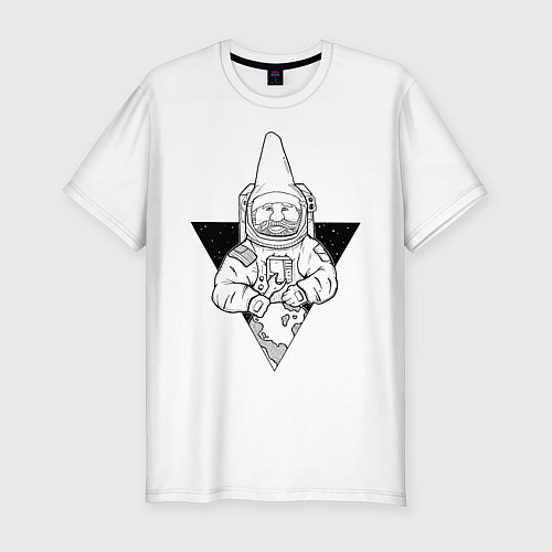 Мужская slim-футболка Gnome Chompski Astronaut / Белый – фото 1