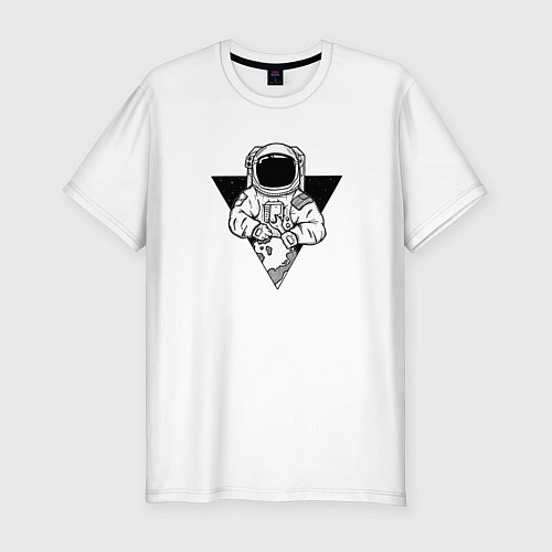 Мужская slim-футболка Космонавт / Белый – фото 1
