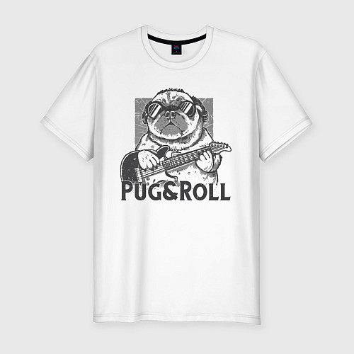 Мужская slim-футболка Pug & Roll / Белый – фото 1
