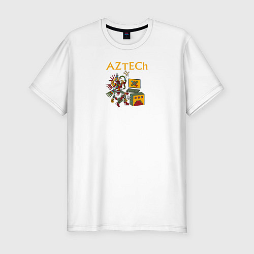 Мужская slim-футболка AzTech - технари оценят / Белый – фото 1