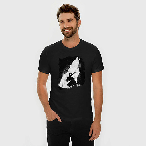 Мужская slim-футболка DARK SOULS ТЁМНЫЕ ДУШИ / Черный – фото 3
