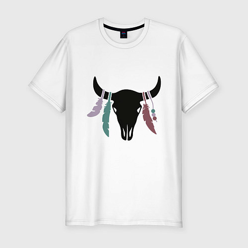 Мужская slim-футболка Bull / Белый – фото 1